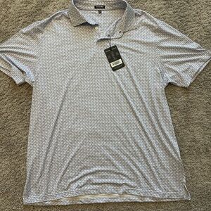 Vivid Golf Men's Polo Shirt in White and Purple